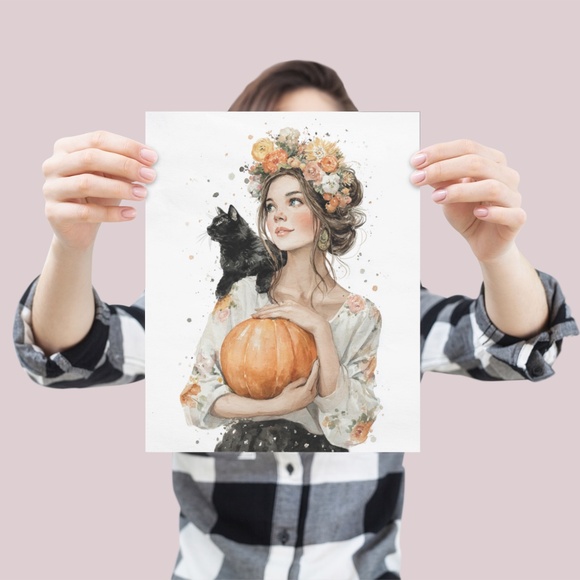 Enchanting Autumn - Fall Theme Wall Art Print Poster Unframed, Thanksgiving Gift - Picture 4 of 7